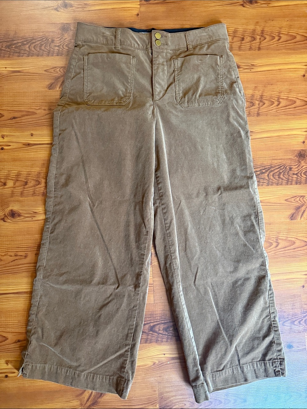 Wit & Wisdom Olive Brown Wide-Leg Corduroy Pants